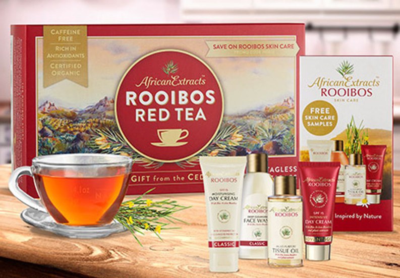 Rooibos wird von den Khoisan traditionell nicht nur als Getränk, sondern auch für die Pflege der Haut verwendet.