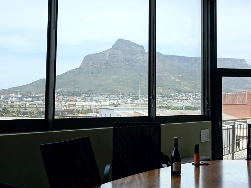 View from an office at African Extracts towards Table Mountain and parts of Cape Town.