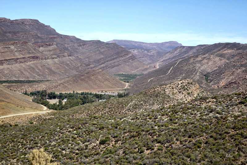 View from the R364 turn-off to Wupperthal into the valley towards the Biedouw Valley in the rooibos region